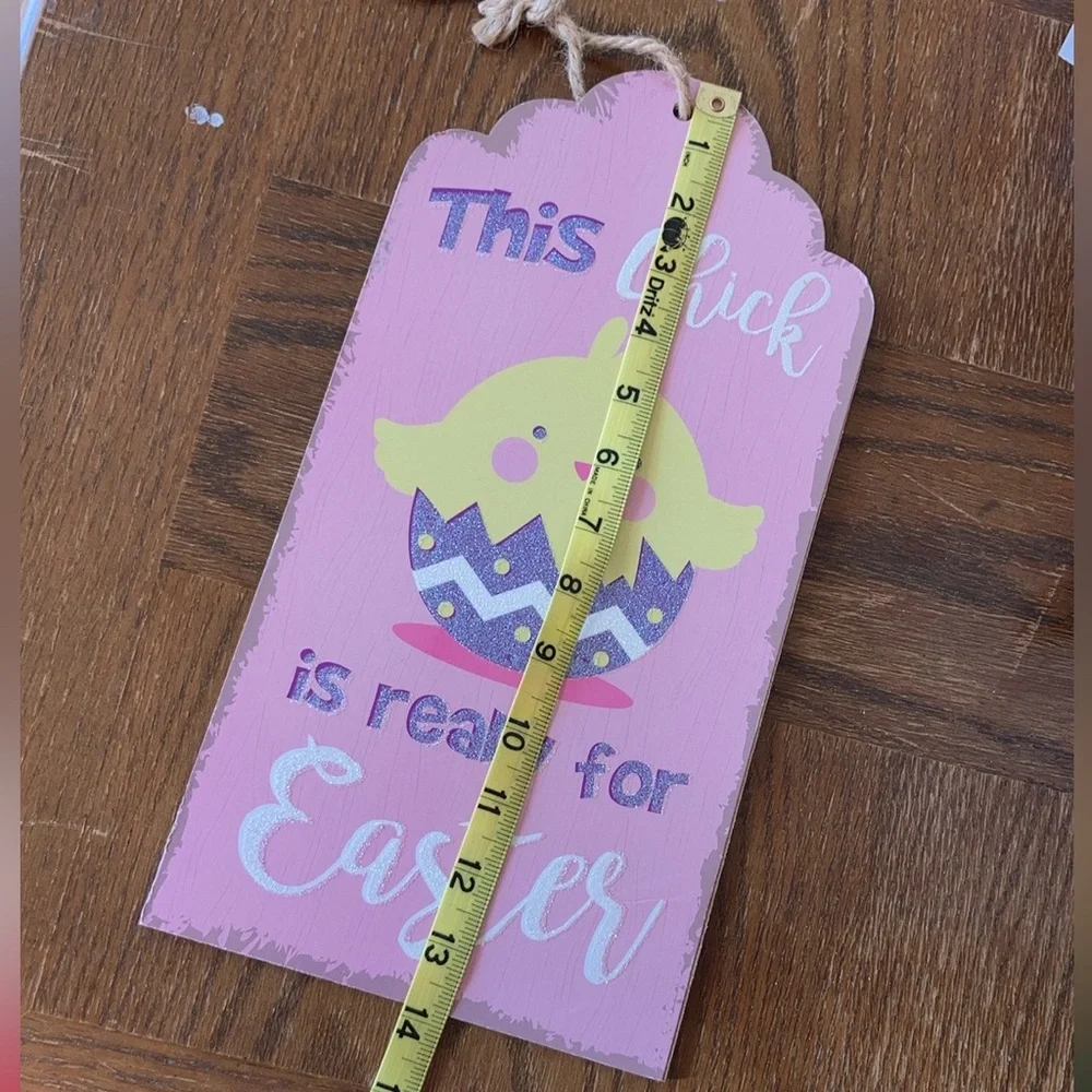 Spring Easter Wall Decor this chick is ready for Easter pink yellow chick in egg